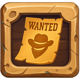 Wanted poster badge